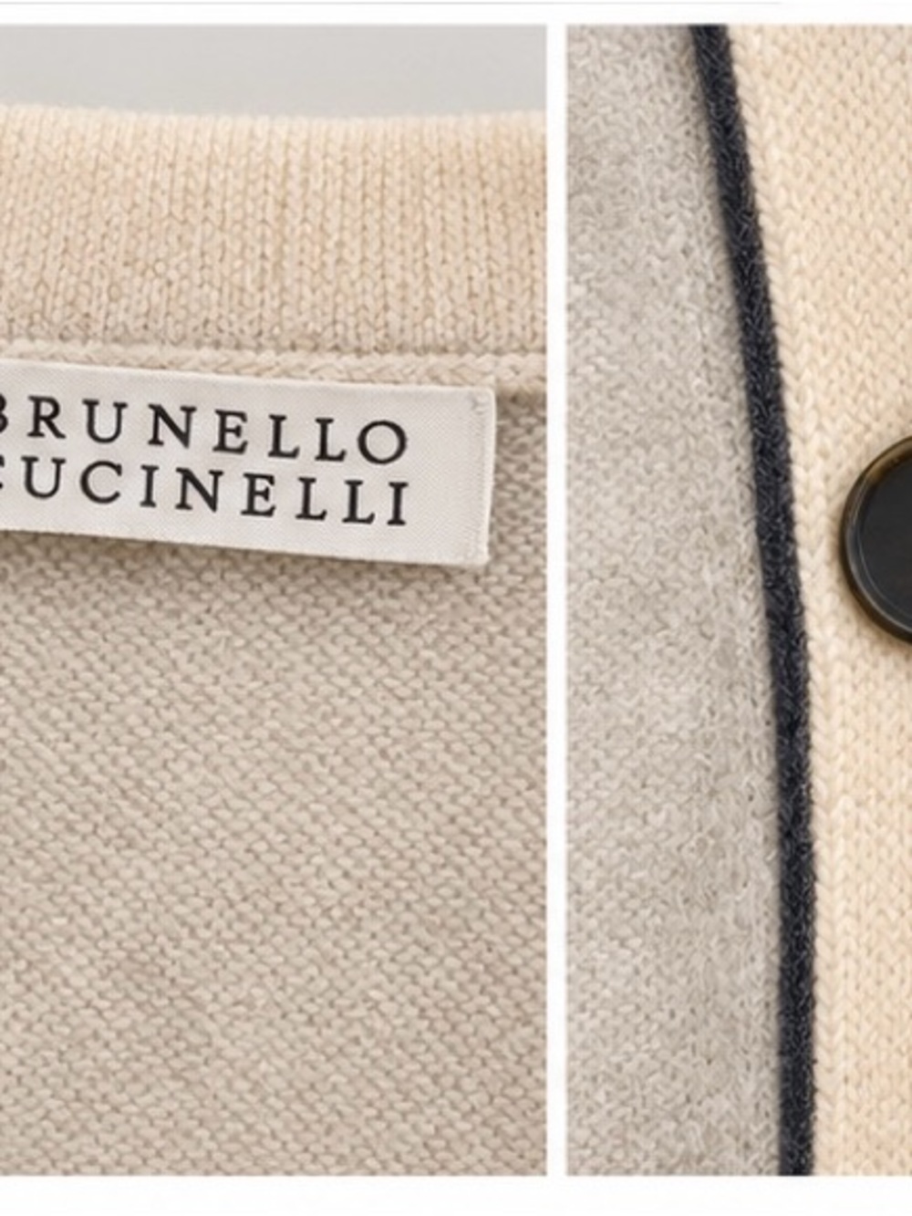 Brunello Cucinelli Virgin Wool Cashmere & Silk Cardigan – Ivory/Cream - Picture 3 of 5